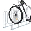 Pemberly Row 6 Bikes Floor Freestanding Galvanized Steel Bicycle Stand in Silver