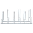 Pemberly Row 6 Bikes Floor Freestanding Galvanized Steel Bicycle Stand in Silver