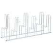 Pemberly Row 6 Bikes Floor Freestanding Galvanized Steel Bicycle Stand in Silver