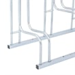 Pemberly Row 6 Bikes Floor Freestanding Galvanized Steel Bicycle Stand in Silver