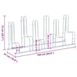 Pemberly Row 6 Bikes Floor Freestanding Galvanized Steel Bicycle Stand in Silver