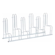 Pemberly Row 6 Bikes Floor Freestanding Galvanized Steel Bicycle Stand in Silver