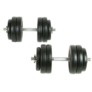 Pemberly Row Versatile 18 Piece Dumbbell Set in Black Finish