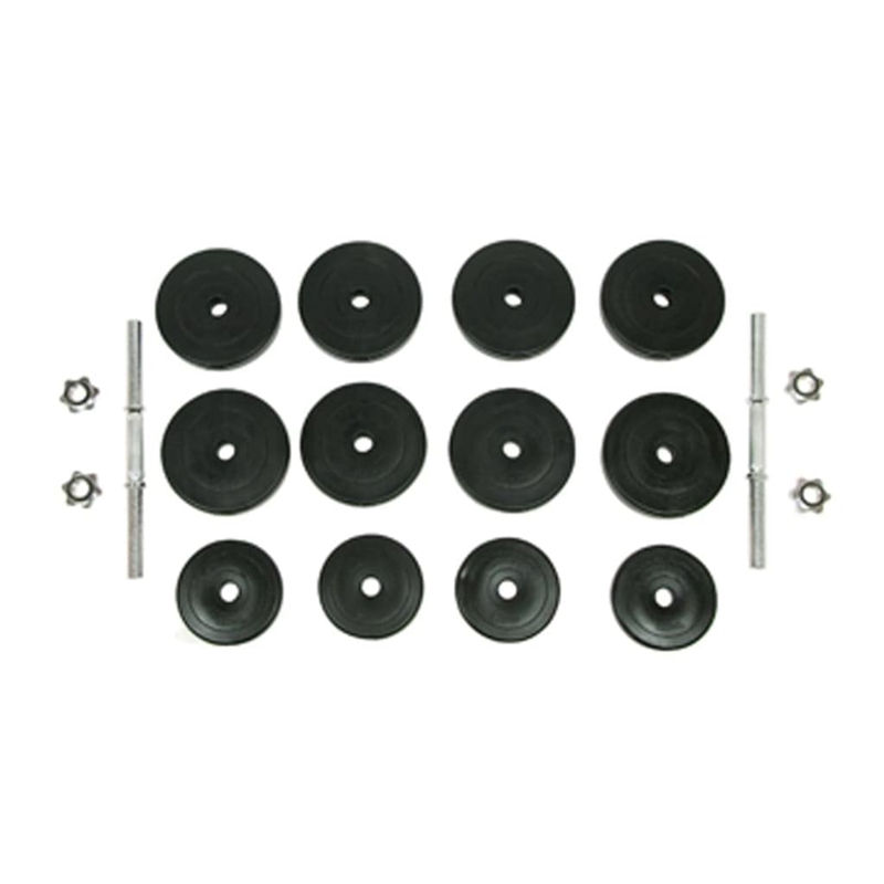 Pemberly Row Versatile 18 Piece Dumbbell Set in Black Finish