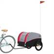 Pemberly Row Sturdy 99.2 lb Iron Bike Trailer in Black and Red