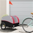 Pemberly Row Sturdy 99.2 lb Iron Bike Trailer in Black and Red