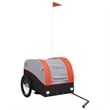 Pemberly Row Sturdy 99.2 lb Iron Bike Trailer in Black and Orange