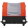 Pemberly Row Sturdy 99.2 lb Iron Bike Trailer in Black and Orange