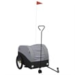 Pemberly Row Sturdy 99.2 lb Iron Bike Trailer in Black and Gray