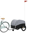Pemberly Row Sturdy 99.2 lb Iron Bike Trailer in Black and Gray
