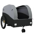 Pemberly Row Sturdy 99.2 lb Iron Bike Trailer in Black and Gray