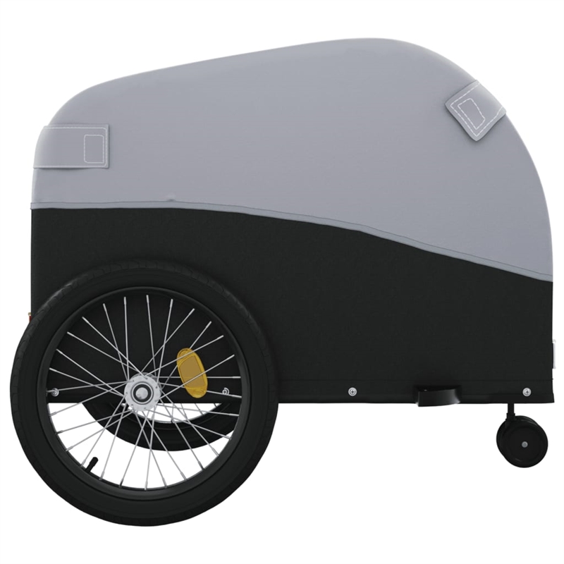 Pemberly Row Sturdy 99.2 lb Iron Bike Trailer in Black and Gray