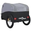 Pemberly Row Sturdy 99.2 lb Iron Bike Trailer in Black and Gray