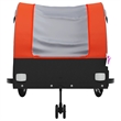 Pemberly Row Sturdy 99.2 lb Iron Bike Trailer in Black and Orange
