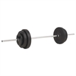 Pemberly Row Versatile 66.1lbs Barbell Set in Black - Spring Locks Included