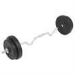 Pemberly Row Versatile 66.1lbs Barbell Set in Black - Star Locks Included