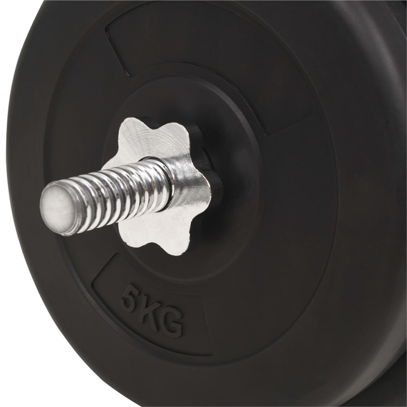 Pemberly Row Versatile 66.1lbs Barbell Set in Black - Star Locks Included