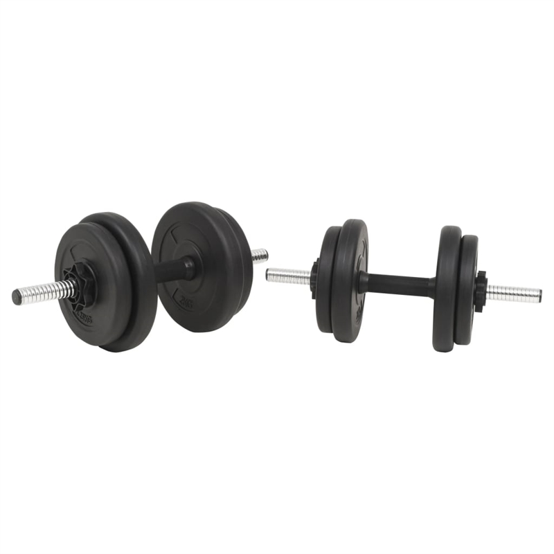 Pemberly Row Versatile 66.1lbs Barbell and Dumbbell Set in Black