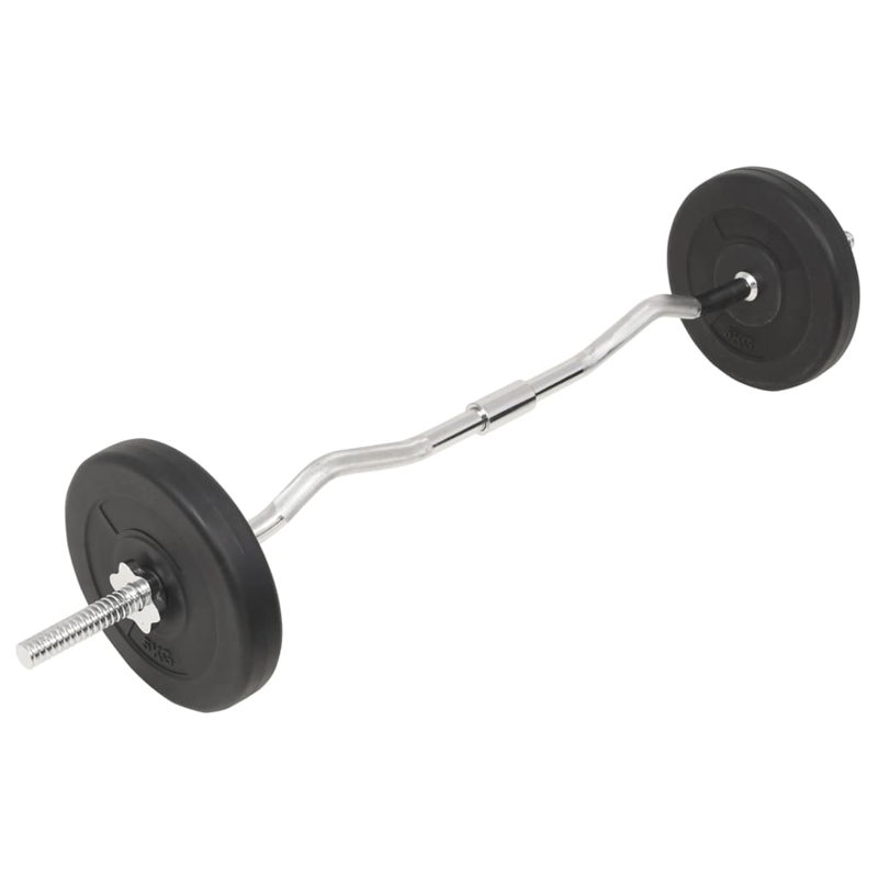 Pemberly Row Versatile 66.1lbs Barbell and Dumbbell Set in Black