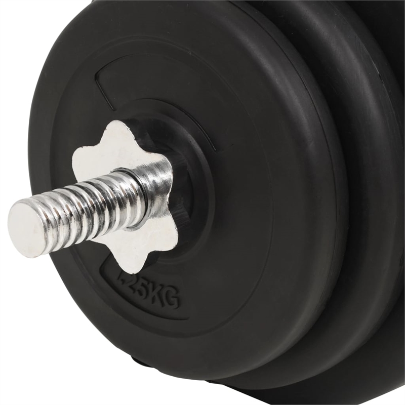 Pemberly Row Versatile 66.1lbs Barbell and Dumbbell Set in Black