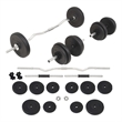 Pemberly Row Versatile 66.1lbs Barbell and Dumbbell Set in Black