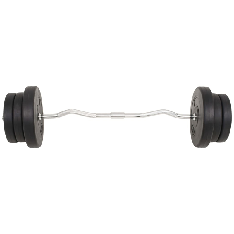 Pemberly Row Versatile 132.3lbs Barbell and Dumbbell Set in Black