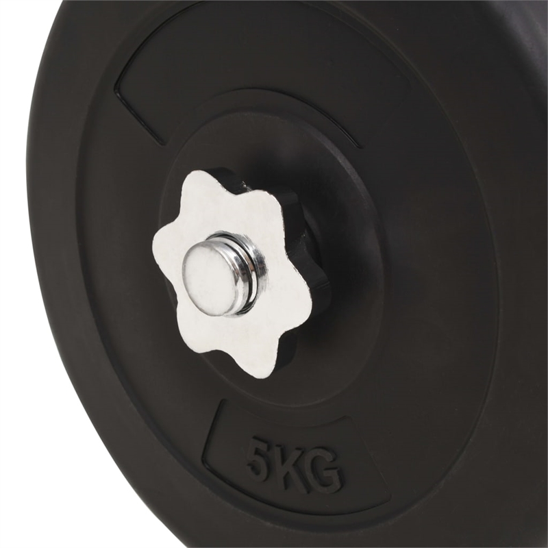 Pemberly Row Versatile 132.3lbs Barbell and Dumbbell Set in Black