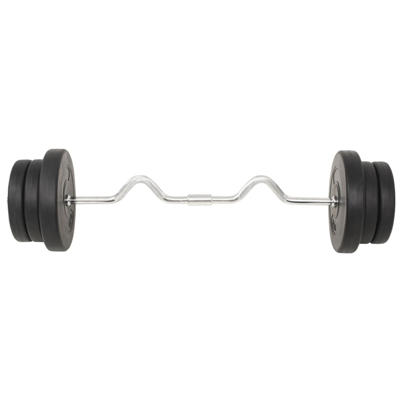 Pemberly Row Versatile 132.3lbs Barbell and Dumbbell Set in Black