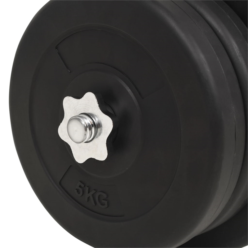 Pemberly Row Versatile 132.3lbs Barbell and Dumbbell Set in Black