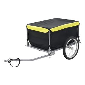 Pemberly Row Versatile 143.3 lb Bike Trailer in Black and Yellow