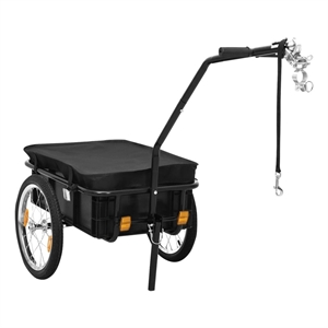 Pemberly Row 61.0x23.6x32.7&quot Steel Bike Trailer/Hand Wagon in Black