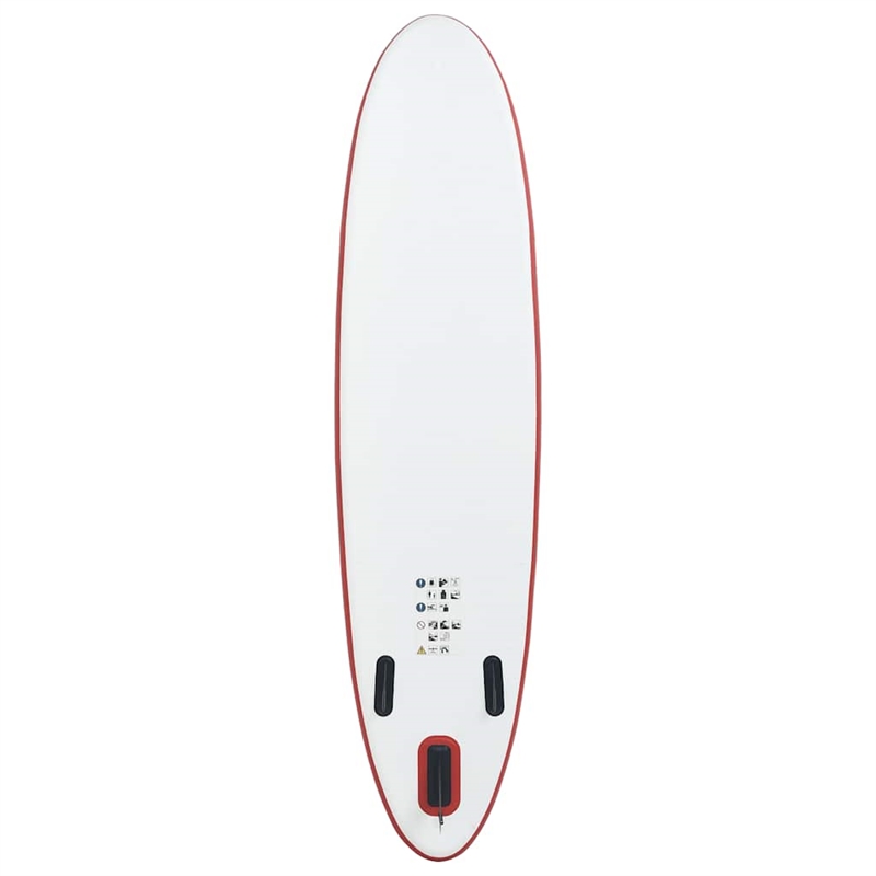 Pemberly Row Inflatable Stand Up Paddle Board Set in Red and White
