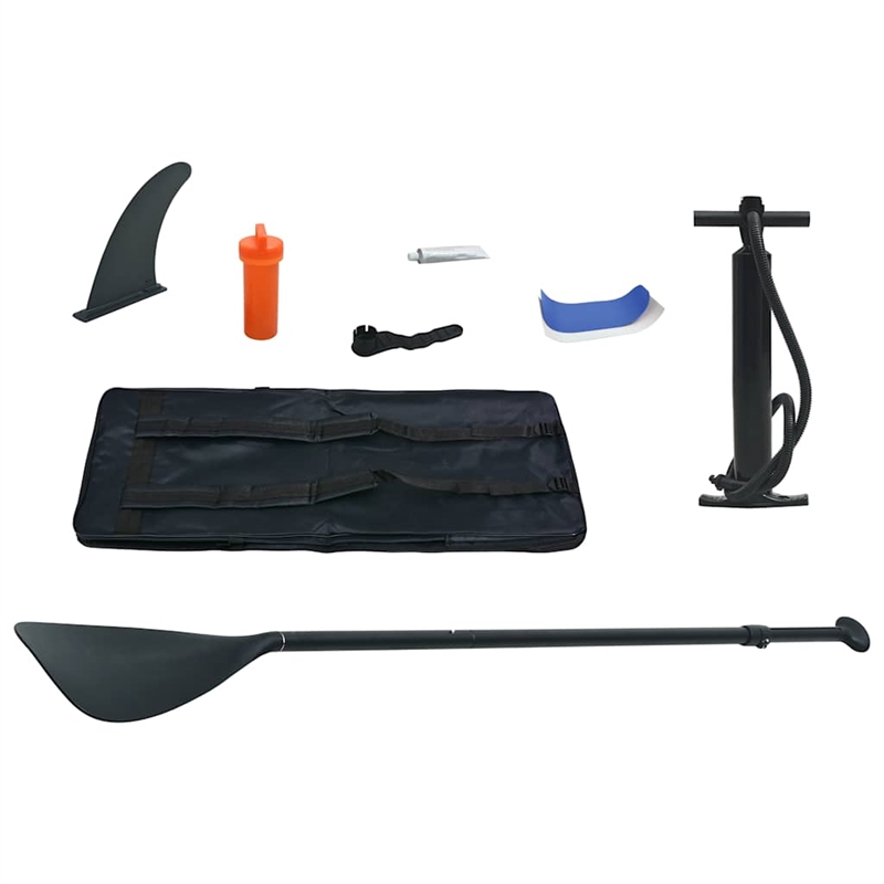 Pemberly Row Inflatable Stand Up Paddle Board Set in Blue and White