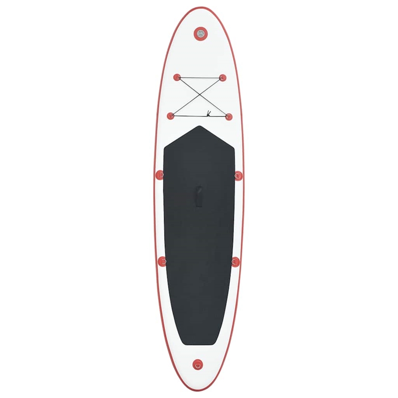 Pemberly Row Inflatable Stand Up Paddle Board Set in Red and White