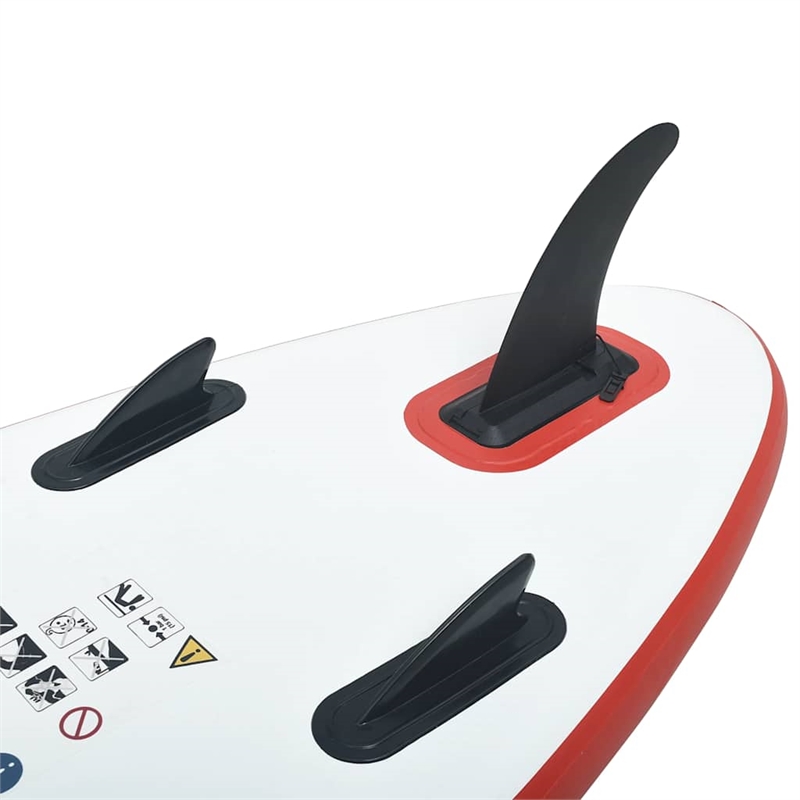Pemberly Row Inflatable Stand Up Paddle Board Set in Red and White
