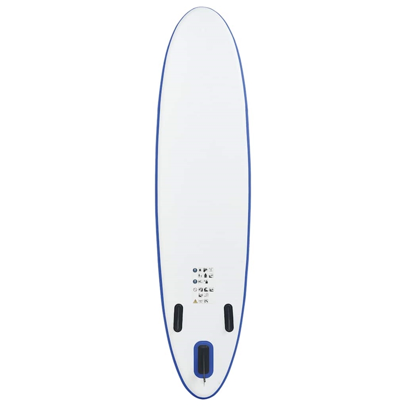 Pemberly Row Inflatable Stand Up Paddle Board Set in Blue and White