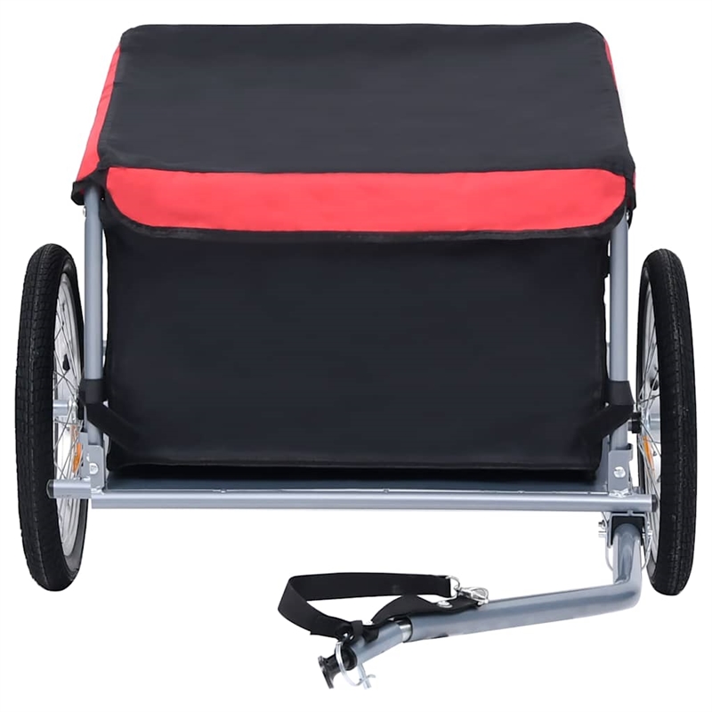 Pemberly Row Versatile 143.3 lbs Bike Trailer in Black and Red