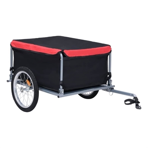 Pemberly Row Versatile 143.3 lbs Bike Trailer in Black and Red