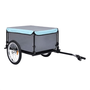 Pemberly Row Versatile 143.3 lbs Bike Trailer in Black and Blue