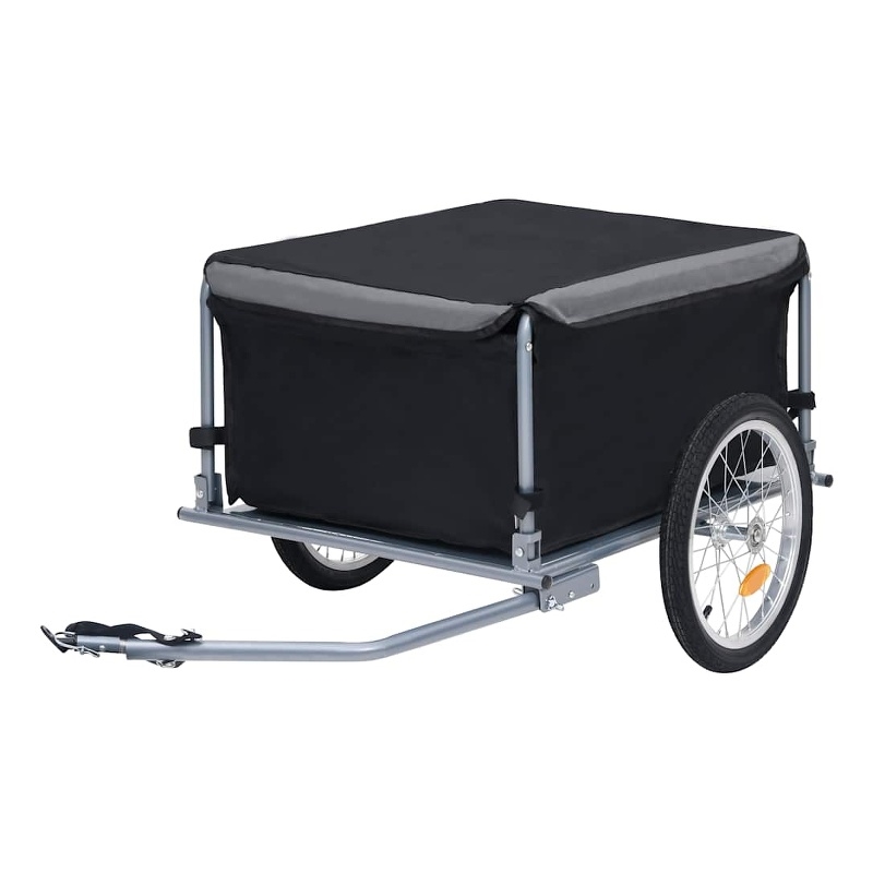 Pemberly Row Versatile 143.3 lbs Bike Trailer in Black and Gray