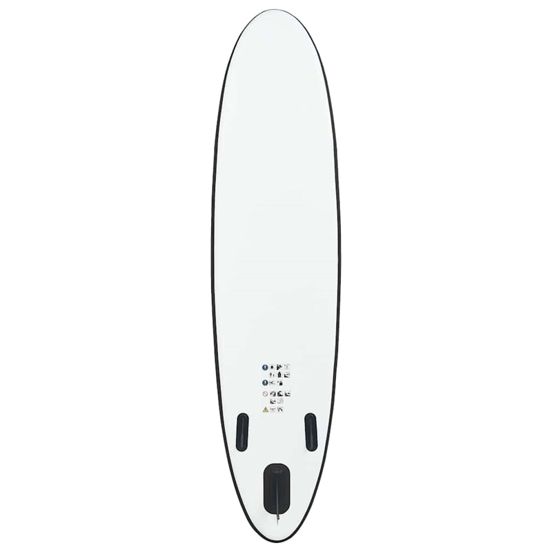 Pemberly Row Inflatable Stand Up Paddleboard Set in Black and White