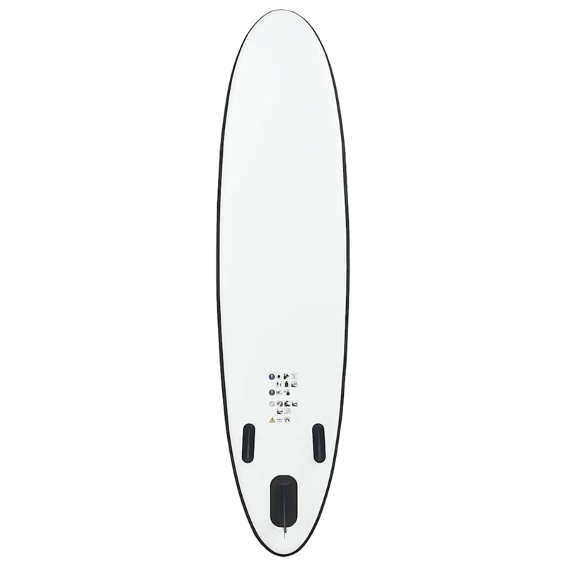 Pemberly Row Inflatable Stand Up Paddleboard Set in Black and White