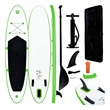 Pemberly Row Inflatable Stand Up Paddleboard Set in Green and White