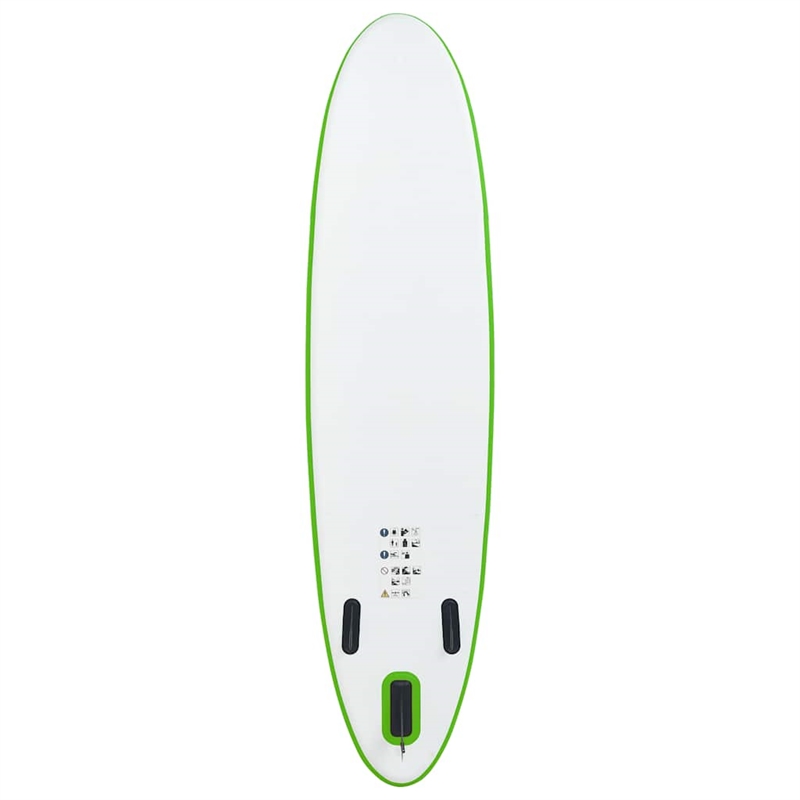 Pemberly Row Inflatable Stand Up Paddleboard Set in Green and White