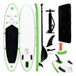Pemberly Row Inflatable Stand Up Paddleboard Set in Green and White