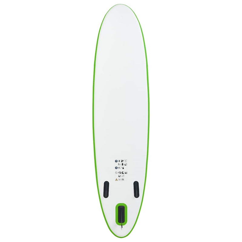 Pemberly Row Inflatable Stand Up Paddleboard Set in Green and White