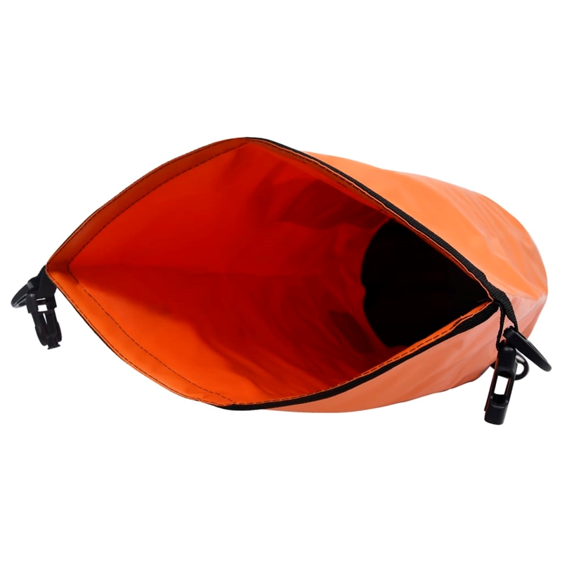 Pemberly Row Lightweight and Durable 4 gal PVC Dry Bag with Zipper in Orange