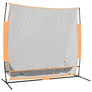 Pemberly Row 84.6&quotx42.1&quotx85&quot Polyester Golf Practice Net in Black and Orange