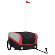 Pemberly Row Sturdy 99.2 lb Iron Bike Trailer in Black and Red