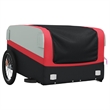 Pemberly Row Sturdy 99.2 lb Iron Bike Trailer in Black and Red